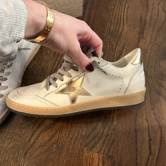 Golden Goose Shoes - Golden Goose Women's White and Gold Star Sneakers